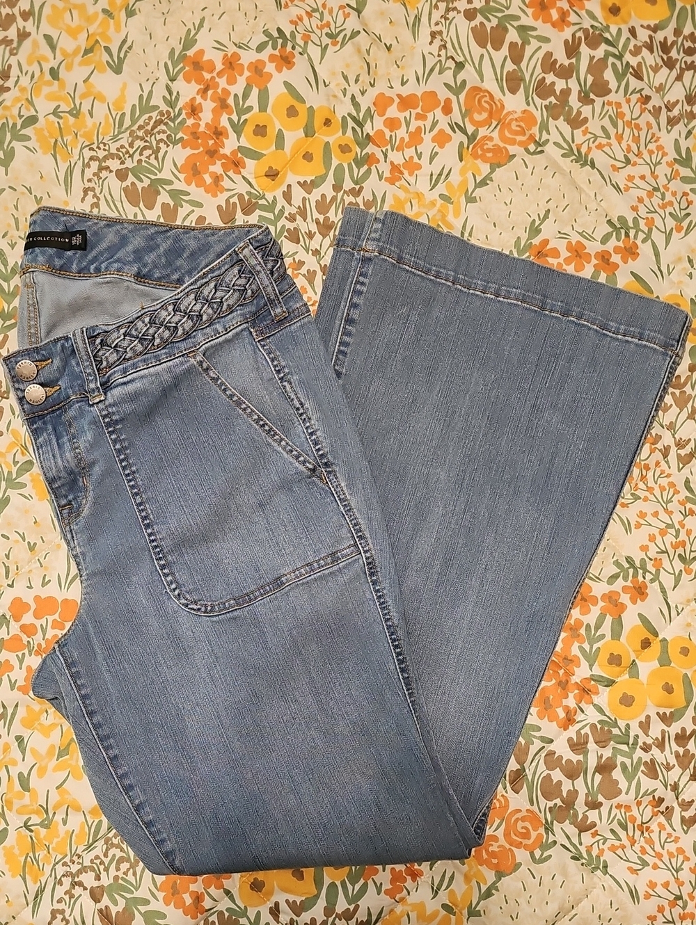 Torrid Insider Collection Light Blue Womens Flare Jeans with Braided Waist